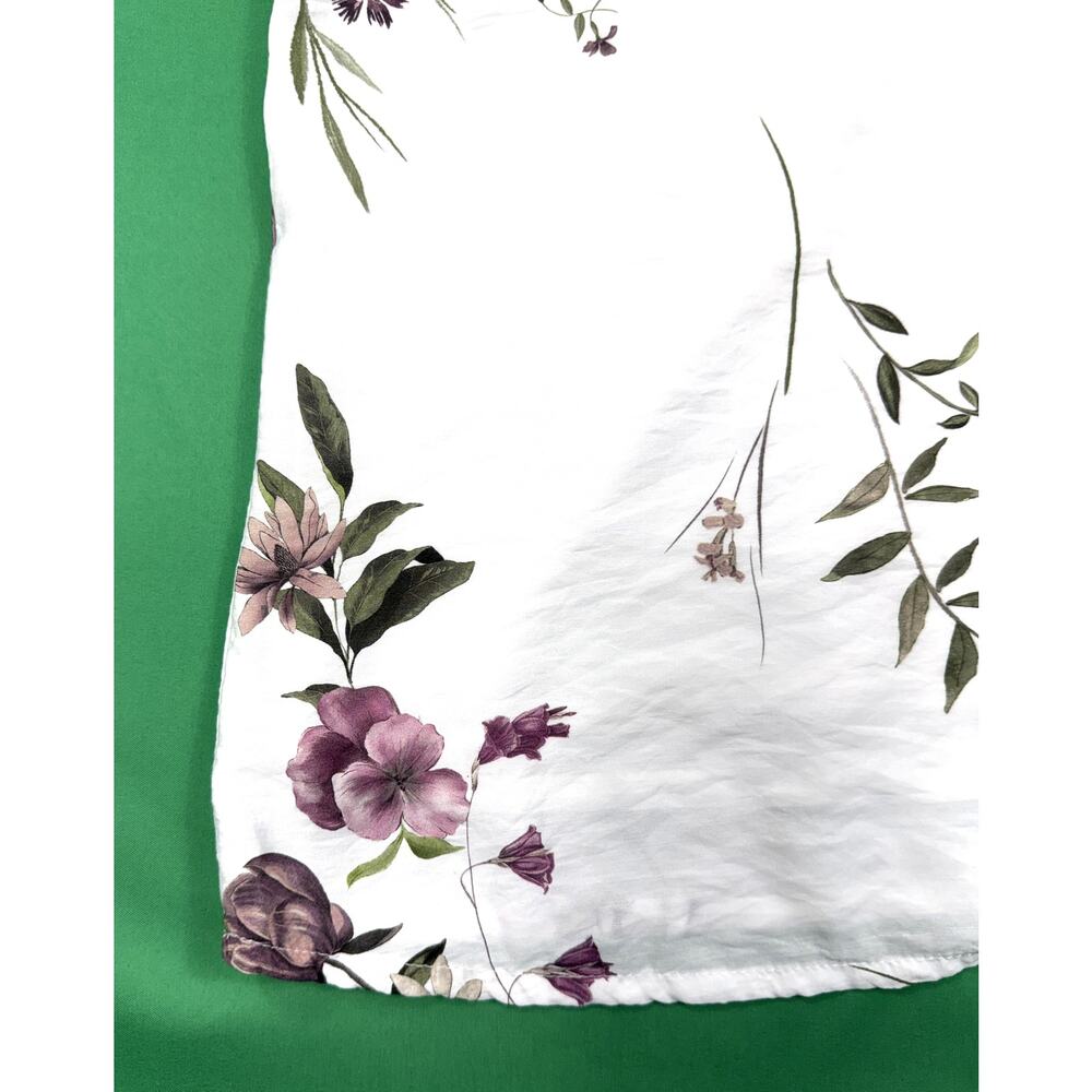 Spirit V-neck sleeveless floral tank botanical wildflower white background Sz S - Picture 3 of 10